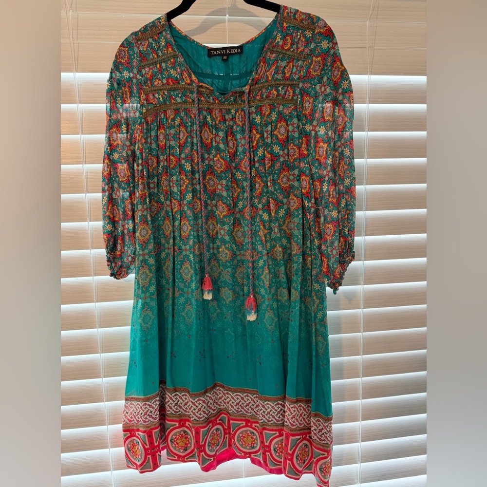 NWOT Tanvi Kedia Multicolor Bohemian Dress size XS - Picture 2 of 7